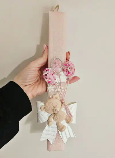 Λαμπάδα Αρκουδάκι/Ροζ