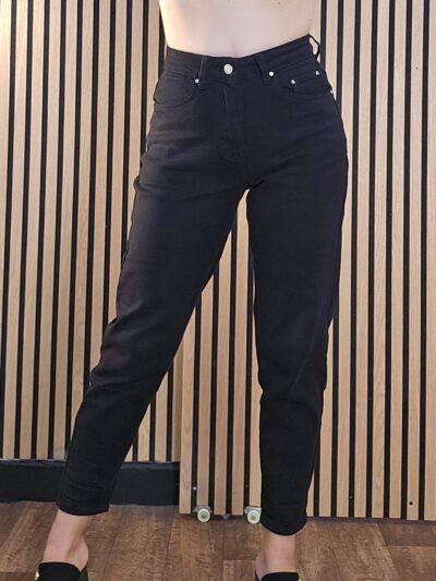 Τζιν Mom-fit Ψηλόμεσο /Μαύρο
